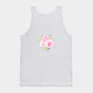 Watercolor Roses and Peonies in delicate Pinks Tank Top